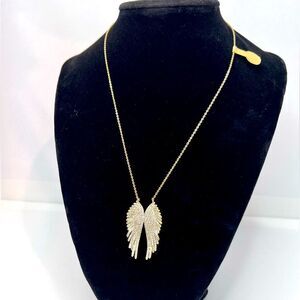 Gold Angel Wing Necklace Elegant Necklace Fairy Pendant